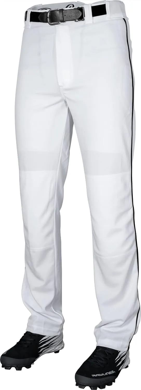 Rawlings Semi-Relaxed Full Length Baseball Pant | Solid & Piped Options | Adult Sizes | Multiple Colors
