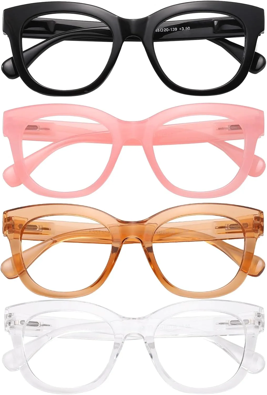 Reading Glasses for Women Men Square Oval Readers with Spring Hinge Anti UV Glare