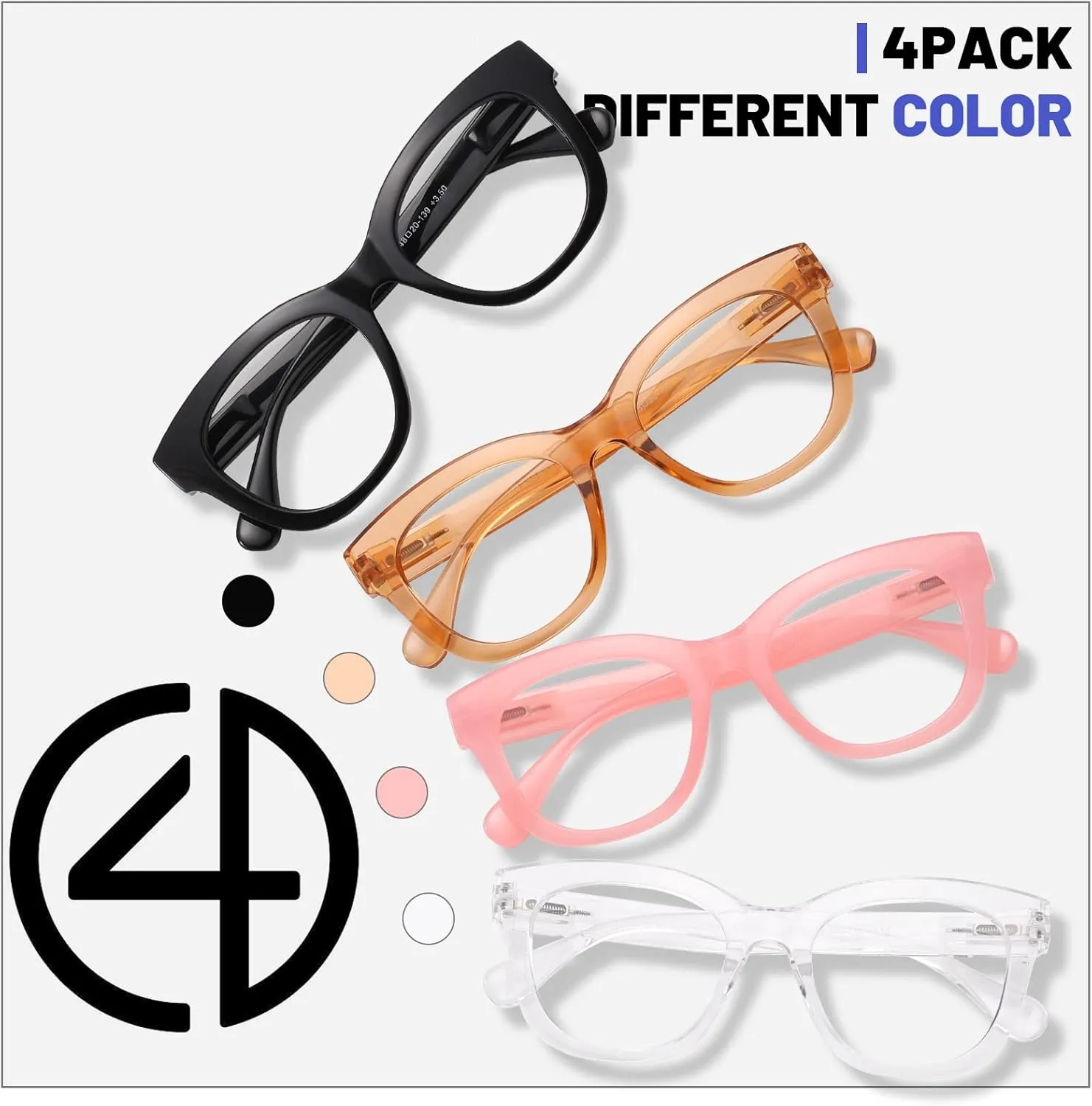 Reading Glasses for Women Men Square Oval Readers with Spring Hinge Anti UV Glare