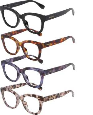 Reading Glasses for Women Men Square Oval Readers with Spring Hinge Anti UV Glare