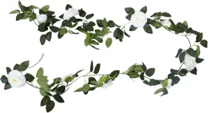 Realistic Rose Tea Vine White Silk Faux Flower Vine Hanging Floral Garland Indoor Outdoor Decor Wedding Arch Air Conditioning Wrapping