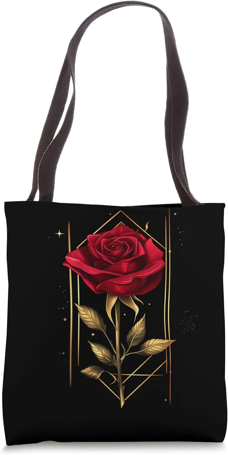 Red Rose Flower Botanist Garden Gardening Flower Rose Tote Bag