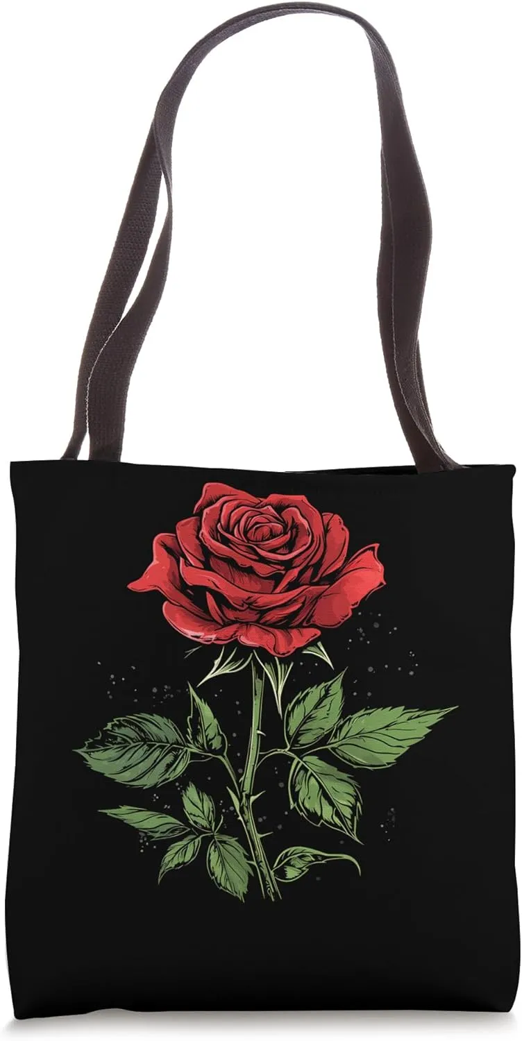 Red Rose Flower Botanist Garden Gardening Flower Rose Tote Bag