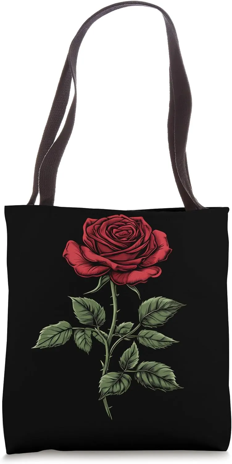 Red Rose Flower Botanist Garden Gardening Flower Rose Tote Bag