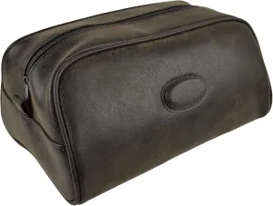 RED X Mens Faux Leather Washbag Brown Montana Collection, Brown, Classic