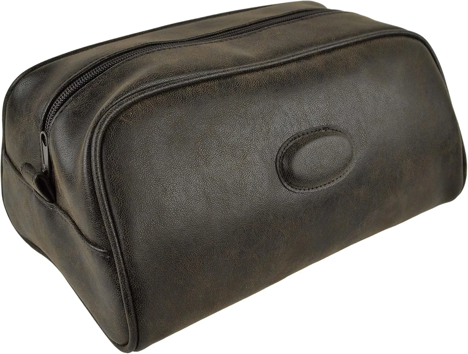 RED X Mens Faux Leather Washbag Brown Montana Collection, Brown, Classic