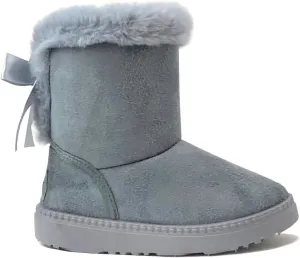 REDVOLUTION Kids Boots Toddler Girls Cute Butterfly Bow | PomPom PU leather Boot (Toddler/Small Kid)