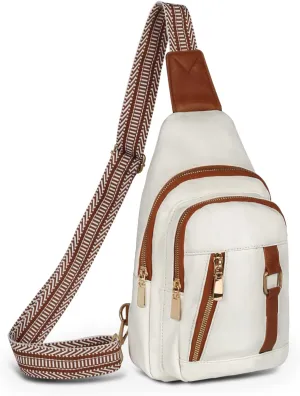 Relang Sling Bag for Women Crossbody, Leather Cross Body Fanny Packs for Women, Trendy Chest Bag for Travel and Daily Use