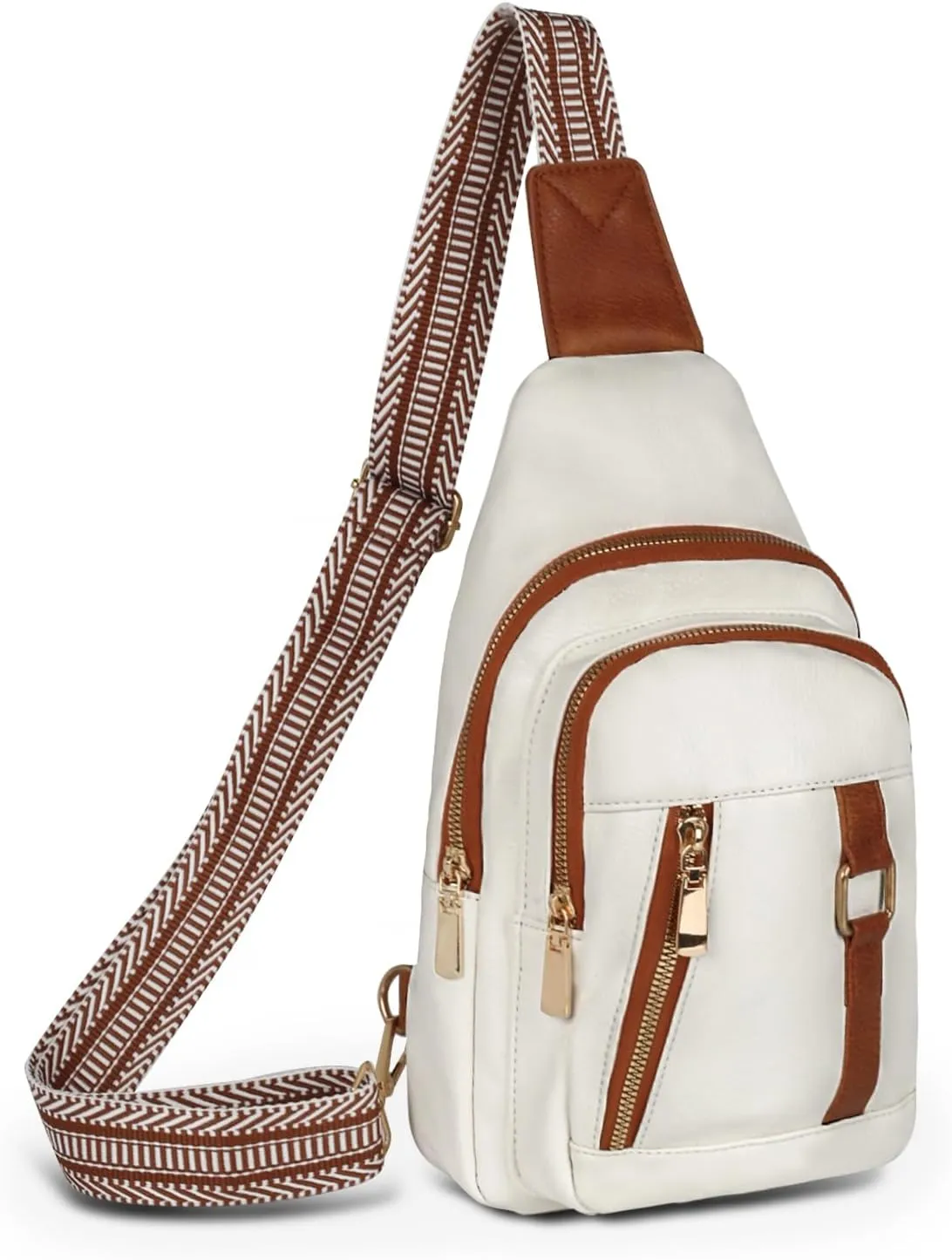 Relang Sling Bag for Women Crossbody, Leather Cross Body Fanny Packs for Women, Trendy Chest Bag for Travel and Daily Use