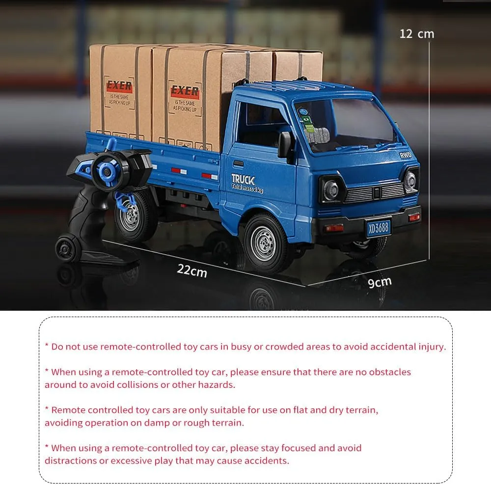 Remote Control Car RC Kei Truck,1:16 Scale RC Transporter Pickup Truck, 2.4GHz All Terrain RC Transport Cars with Spray & Light, 2 Batteries, Best Gifts Ideas for Kids Age 6 Year Old (White)