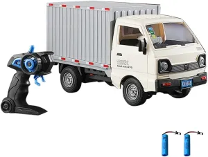 Remote Control Car RC Truck,1:16 Scale RC Transporter Truck, 2.4GHz All Terrain RC Transport Cars with Spray & Light, 2 Batteries, Best Gifts Ideas for Kids Age 6 Year Old (White)
