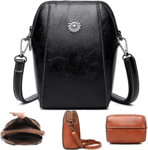 Retro All-Match Vertical Cellphone Bag,Small Leather Crossbody Purse Shoulder Crossbody Bags for Women