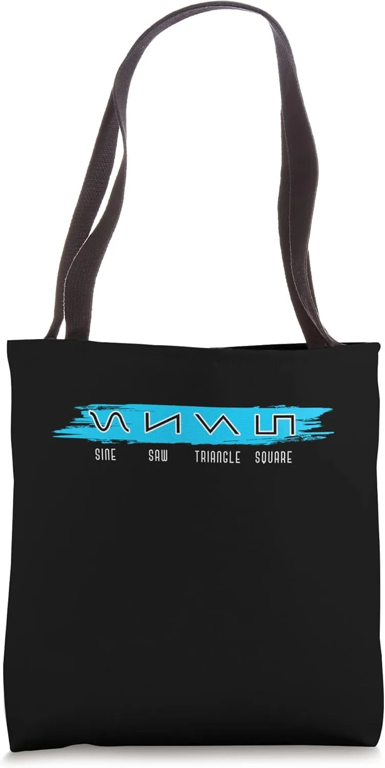 Retro Modular Synthesizer Keyboard Waveform Tote Bag