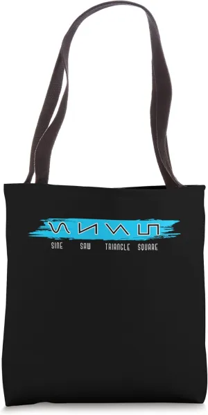 Retro Modular Synthesizer Keyboard Waveform Tote Bag