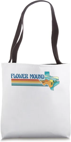 Retro Vintage Flower Mound, TX Texas Nature Hiking State Tote Bag