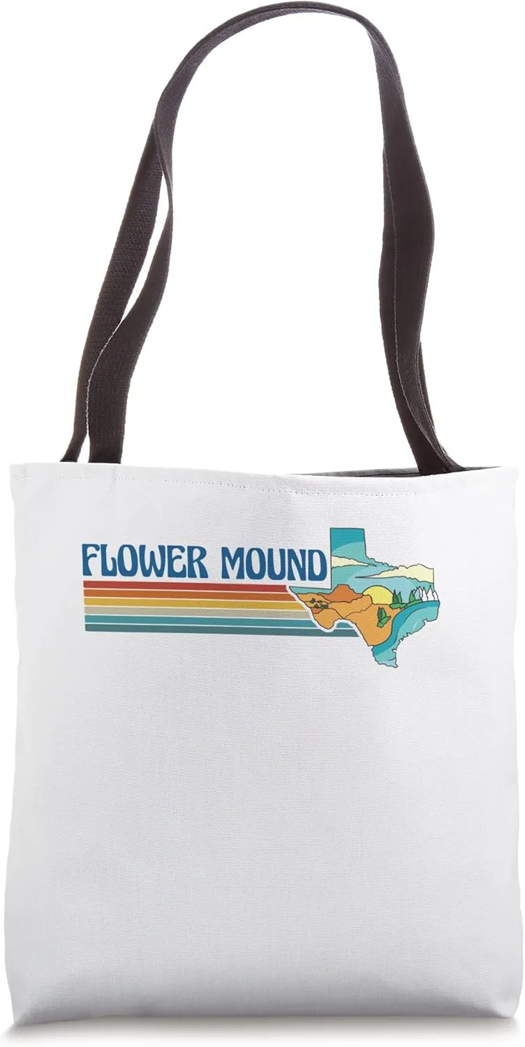 Retro Vintage Flower Mound, TX Texas Nature Hiking State Tote Bag