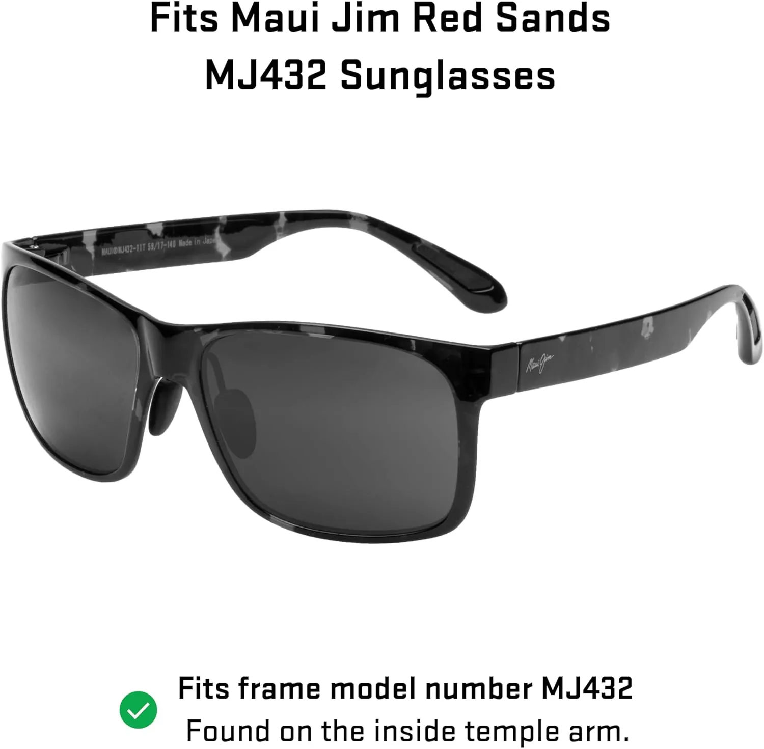 Revant Replacement Lenses for Maui Jim Red Sands MJ432 sunglasses, Polarized Options, Anti-Scratch and Impact Resistant