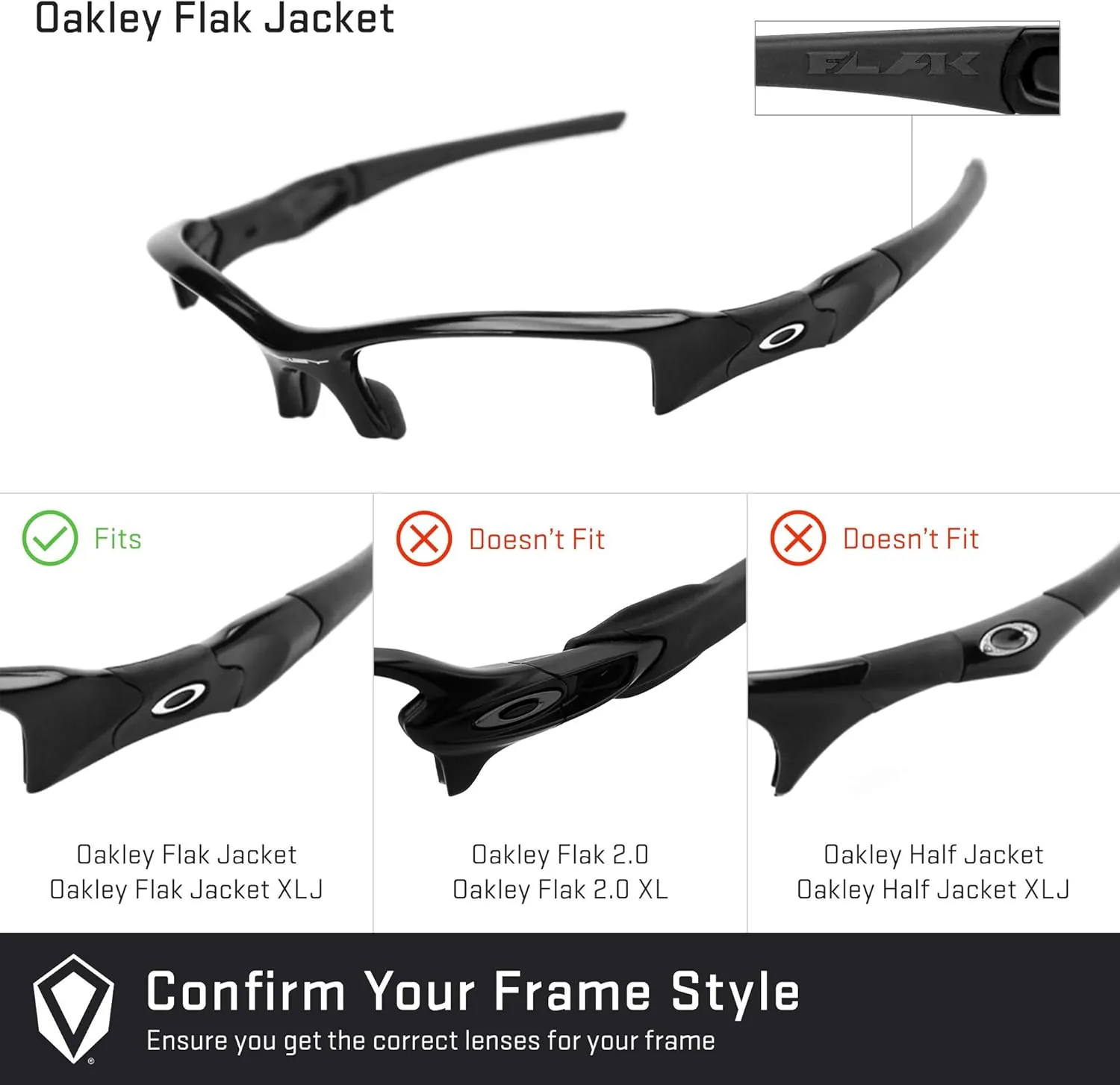 Revant Replacement Lenses for Oakley Flak Jacket sunglasses, Polarized Options, Anti-Scratch and Impact Resistant