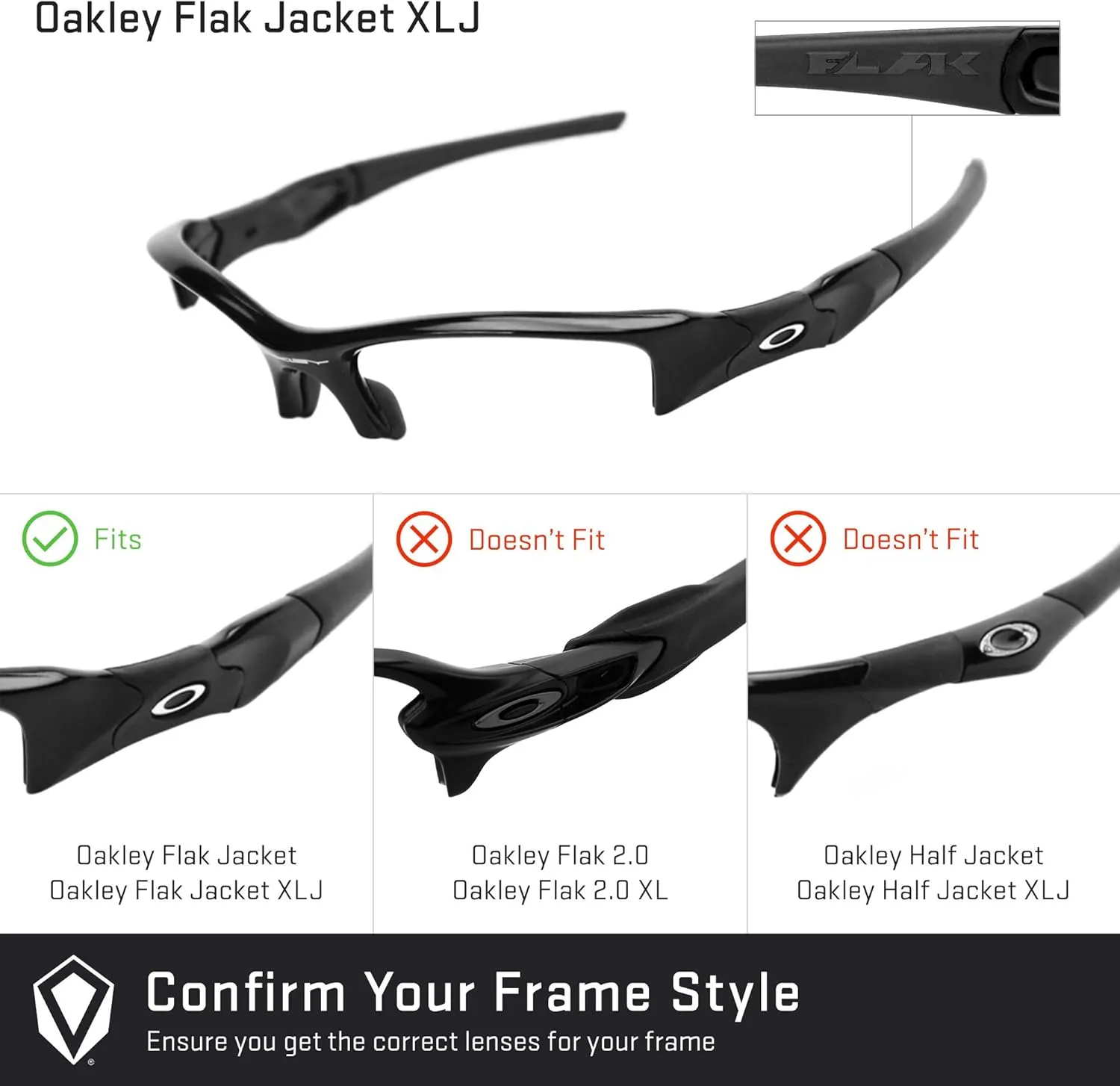 Revant Replacement Lenses for Oakley Flak Jacket XLJ sunglasses, Polarized Options, Anti-Scratch and Impact Resistant