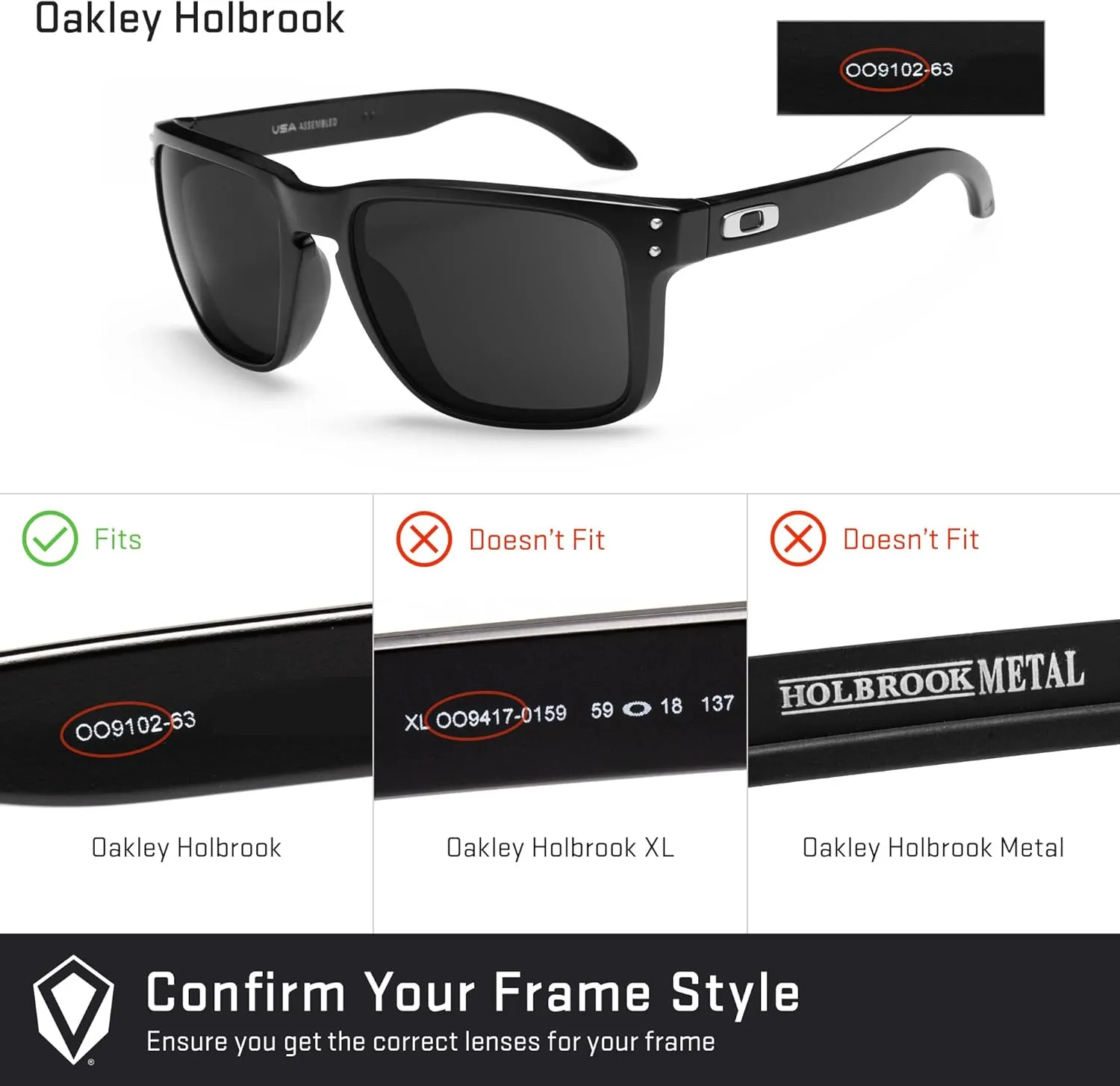 Revant Replacement Lenses for Oakley Holbrook sunglasses, Polarized Options, Anti-Scratch and Impact Resistant
