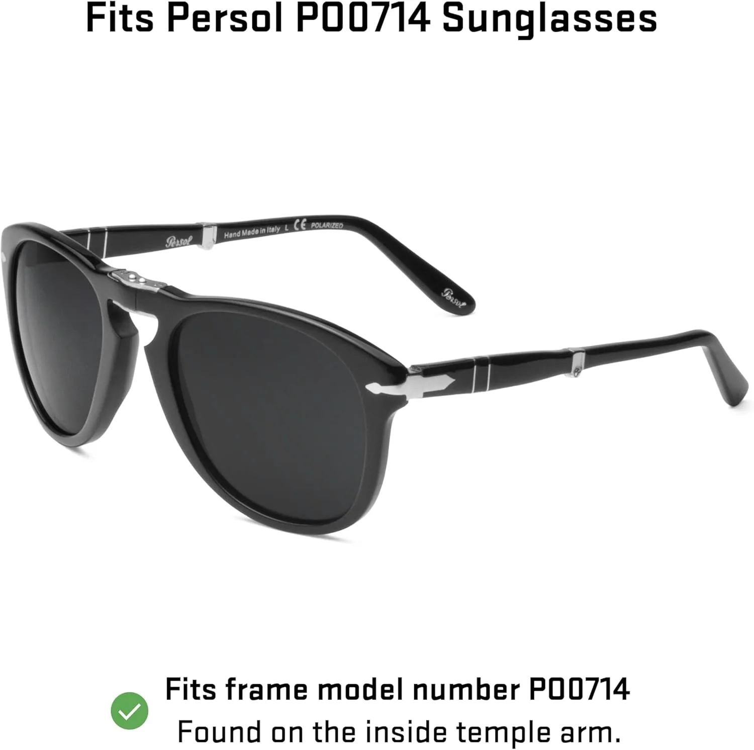 Revant Replacement Lenses for Persol PO0714 Sunglasses, Polarized Options, UV Protection, Anti-Scratch, and Impact Resistant