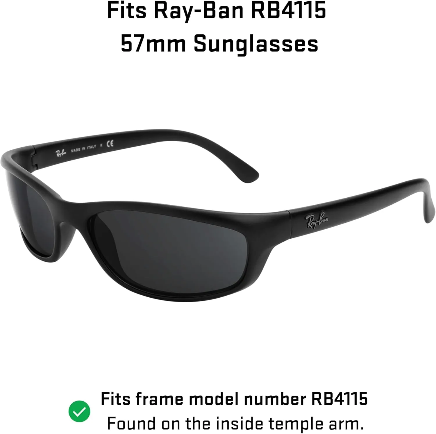 Revant Replacement Lenses for Ray-Ban RB4115 57mm sunglasses, Polarized Options, Anti-Scratch and Impact Resistant