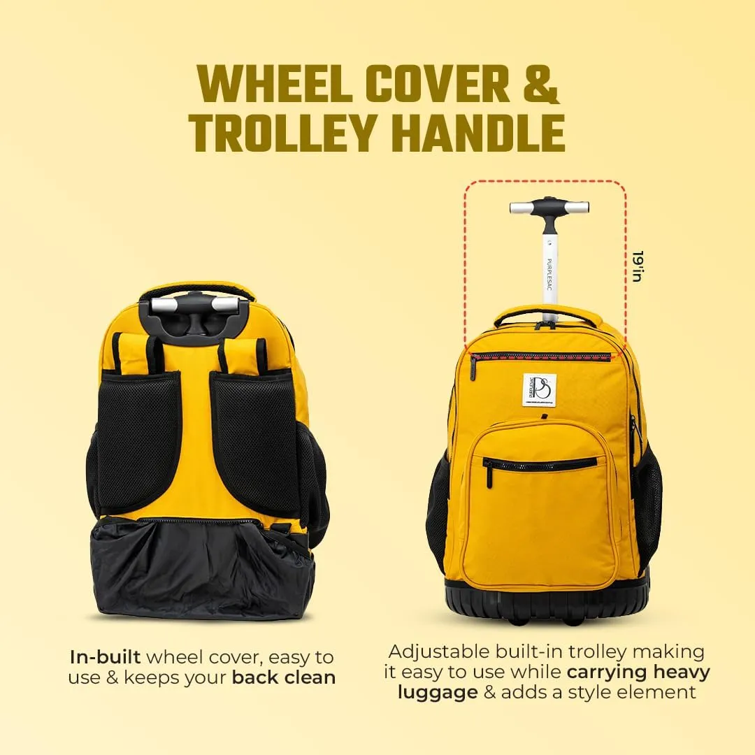 Rolling Trolley Backpacks (Mustard)