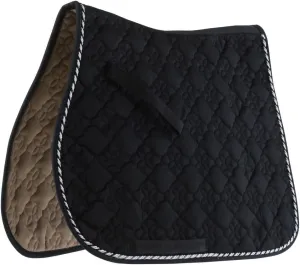 Roma ECOLE Flower Diamond Quilt All Purpose Saddle PAD Black/Silver Full