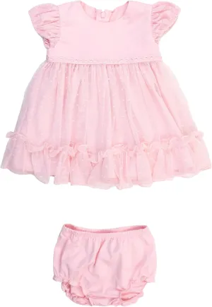 RuffleButts Baby Girls Coodinated Outfit Tulle Dress Bloomer Set