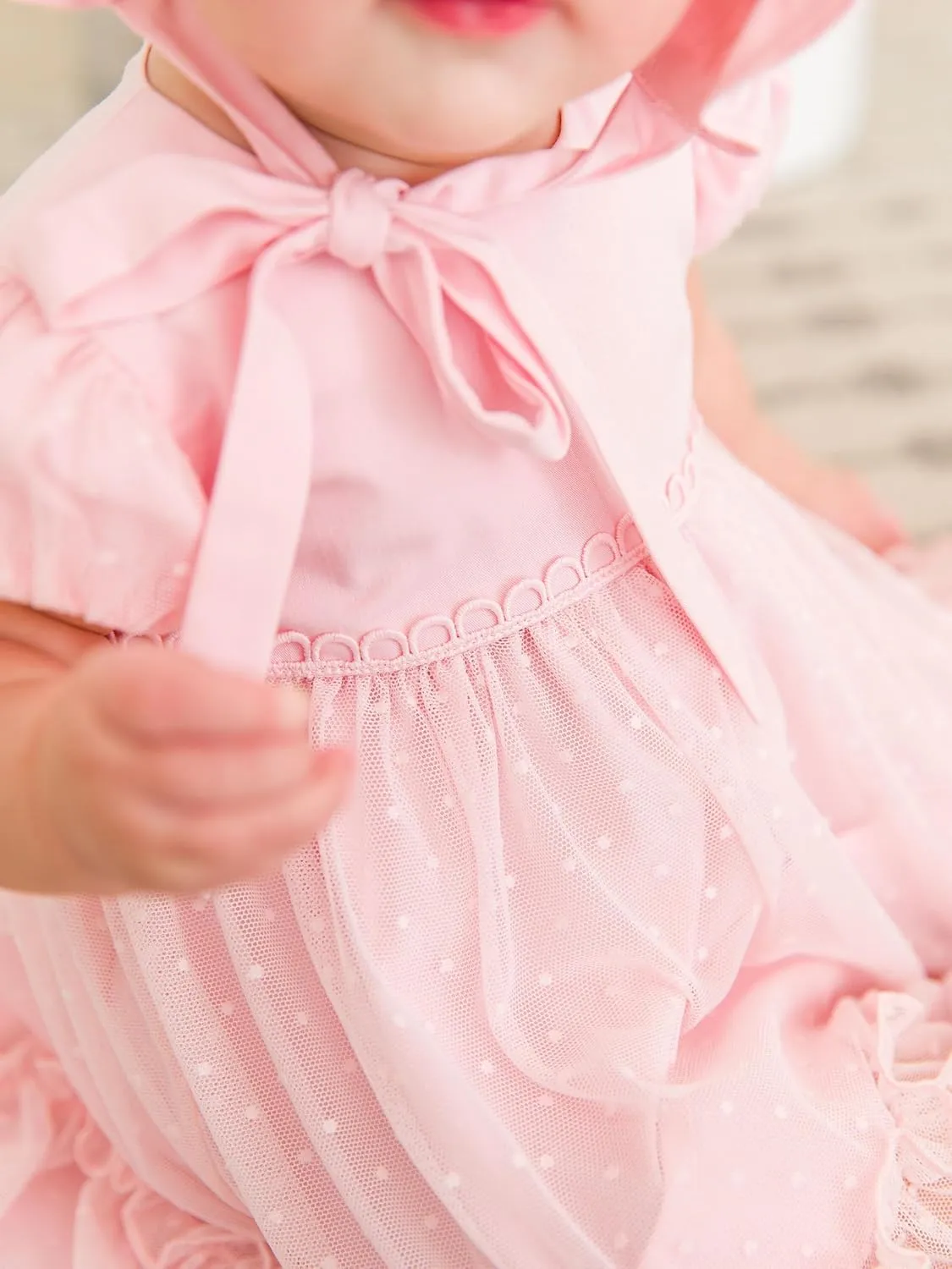 RuffleButts Baby Girls Coodinated Outfit Tulle Dress Bloomer Set