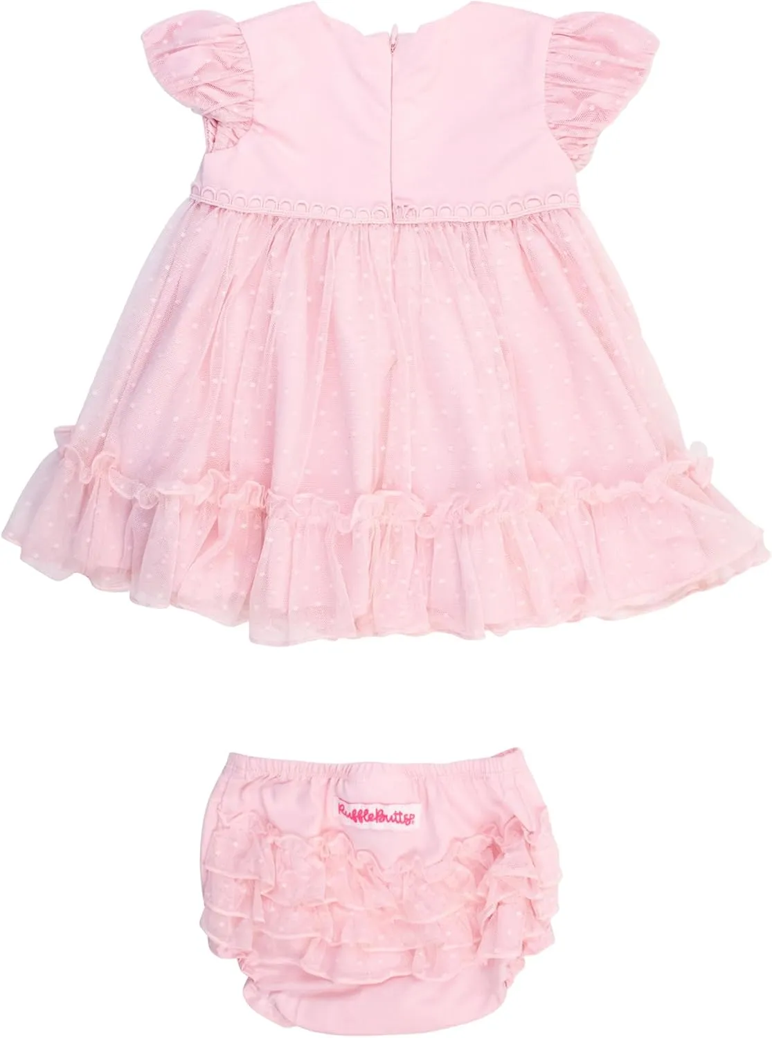 RuffleButts Baby Girls Coodinated Outfit Tulle Dress Bloomer Set
