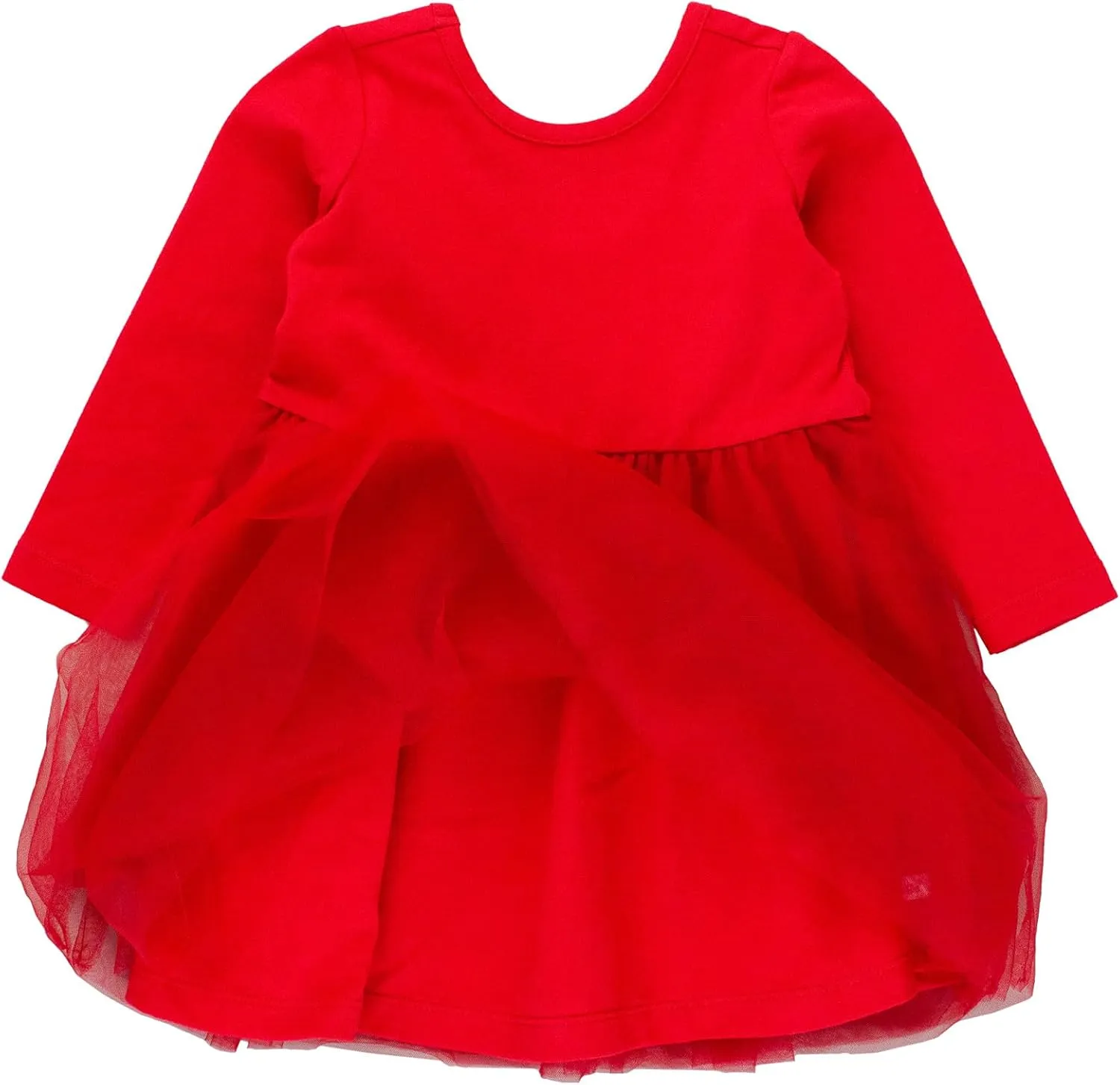 RuffleButts Baby/Toddler Girls Long Sleeve Tulle Twirl Dress