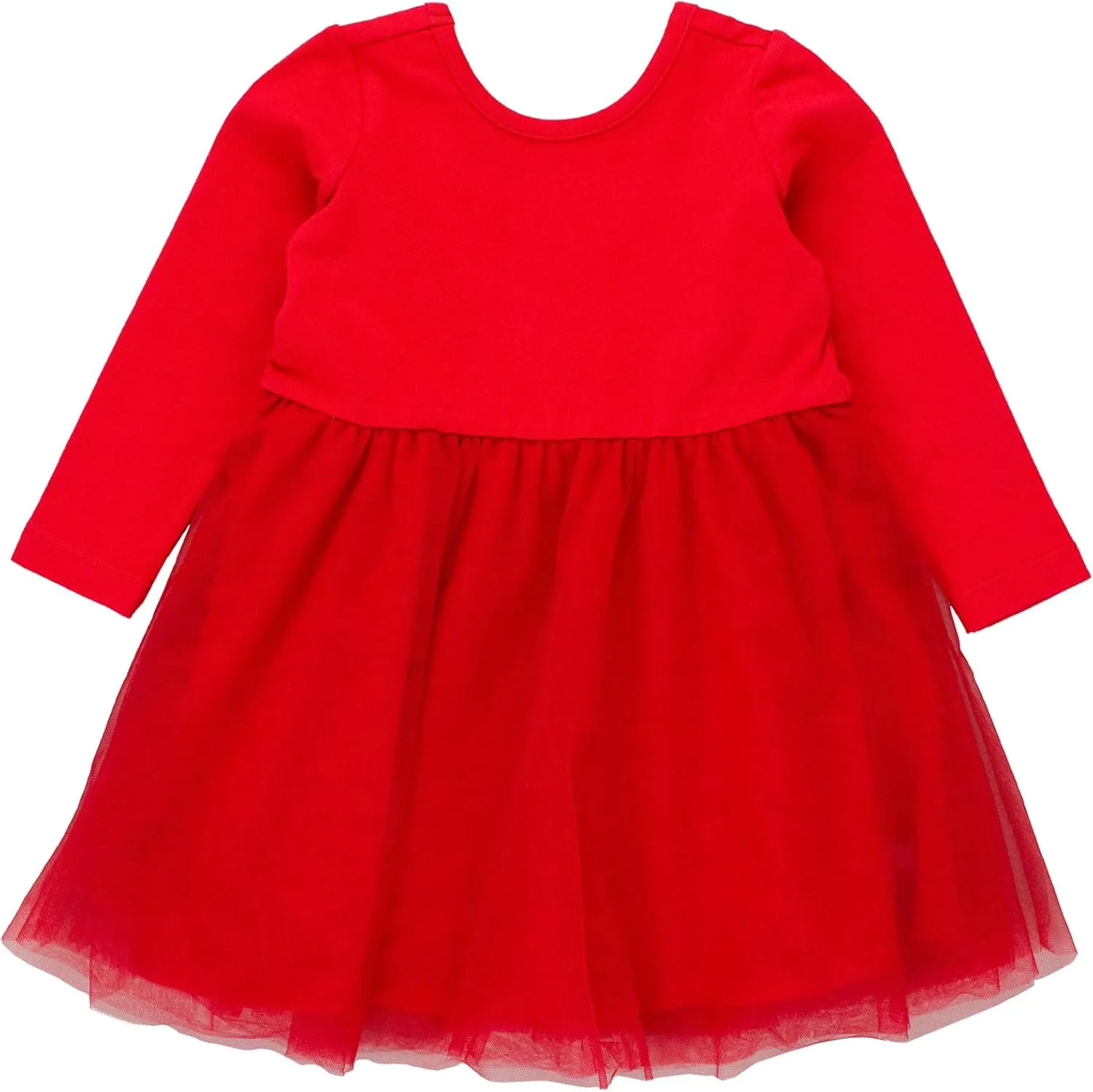 RuffleButts Baby/Toddler Girls Long Sleeve Tulle Twirl Dress