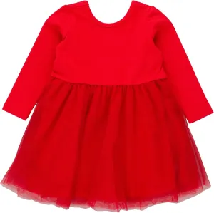 RuffleButts Baby/Toddler Girls Long Sleeve Tulle Twirl Dress