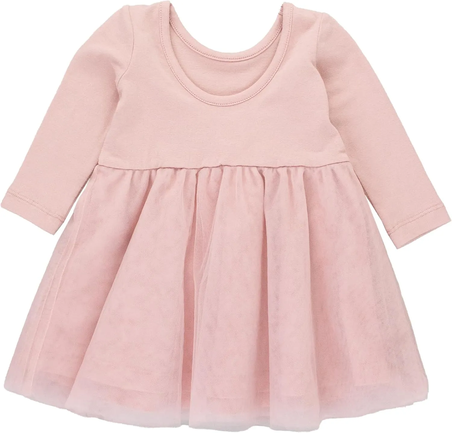 RuffleButts Baby/Toddler Girls Long Sleeve Tulle Twirl Dress