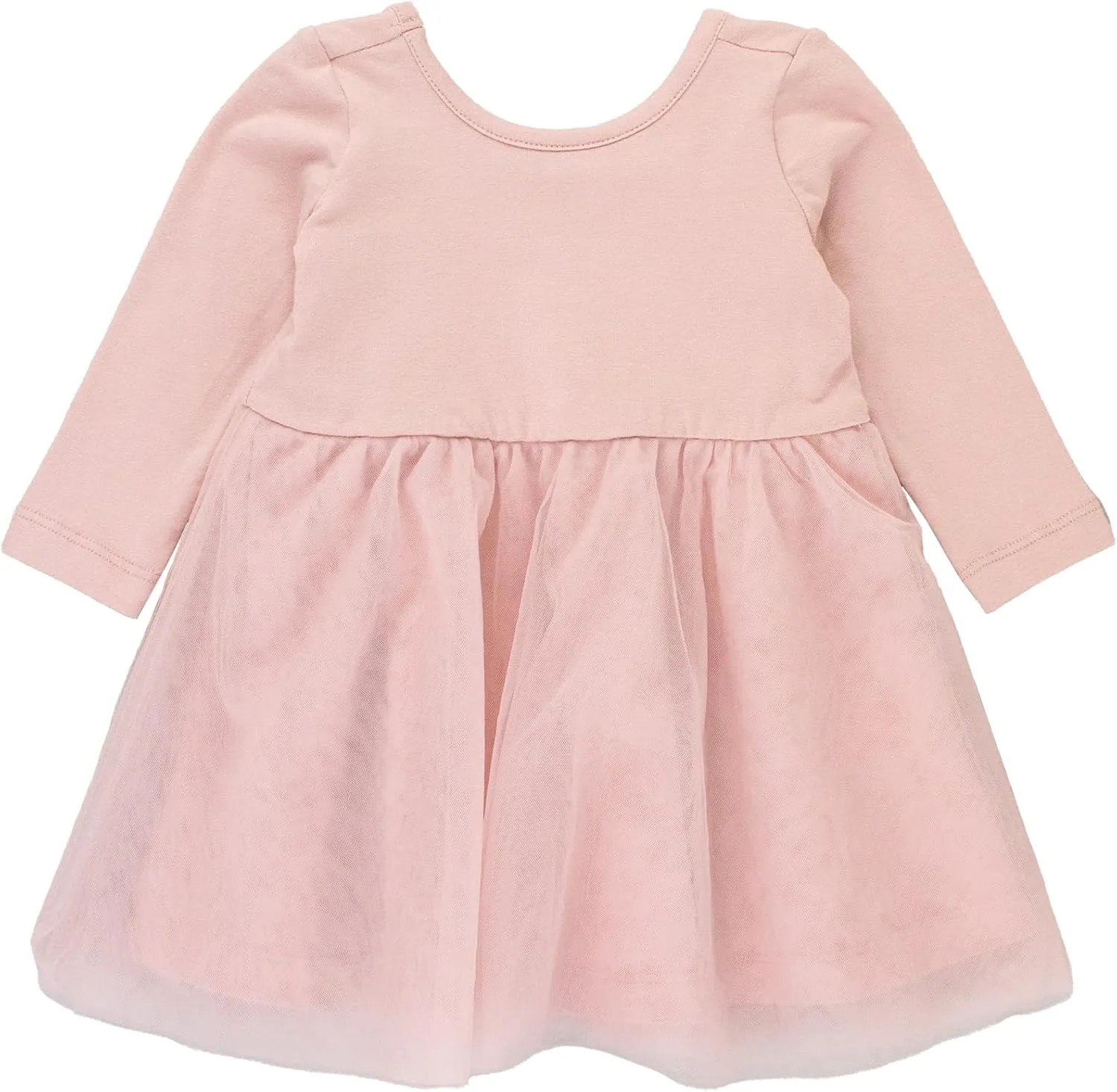 RuffleButts Baby/Toddler Girls Long Sleeve Tulle Twirl Dress