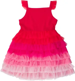 RuffleButts Baby/Toddler Girls Multicolor Layered Tulle Tiered Tutu Dress