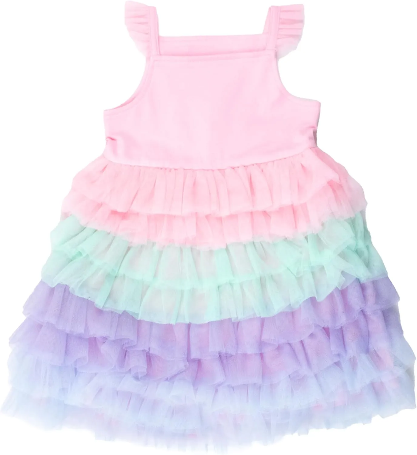 RuffleButts Baby/Toddler Girls Multicolor Layered Tulle Tiered Tutu Dress