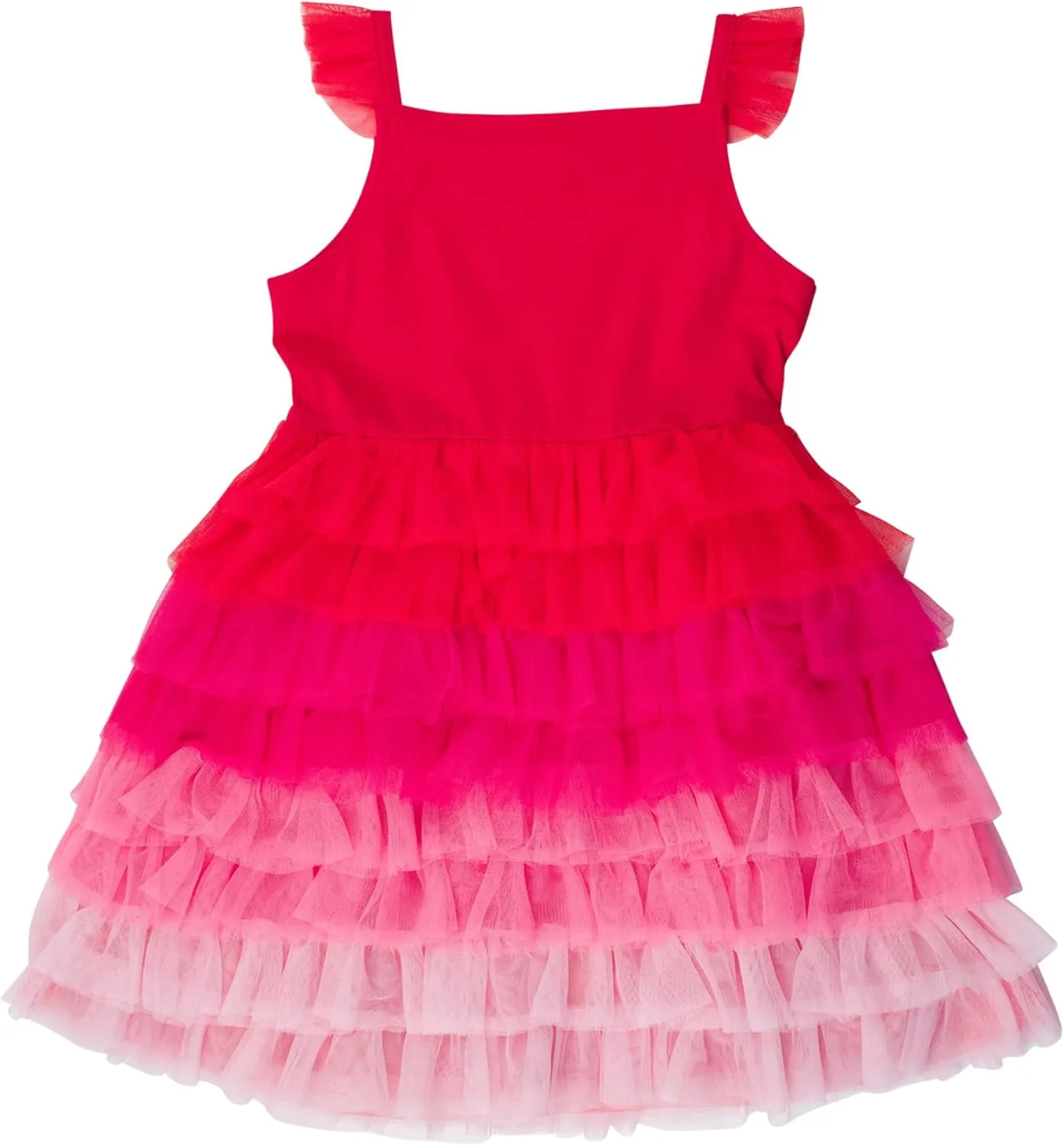 RuffleButts Baby/Toddler Girls Multicolor Layered Tulle Tiered Tutu Dress