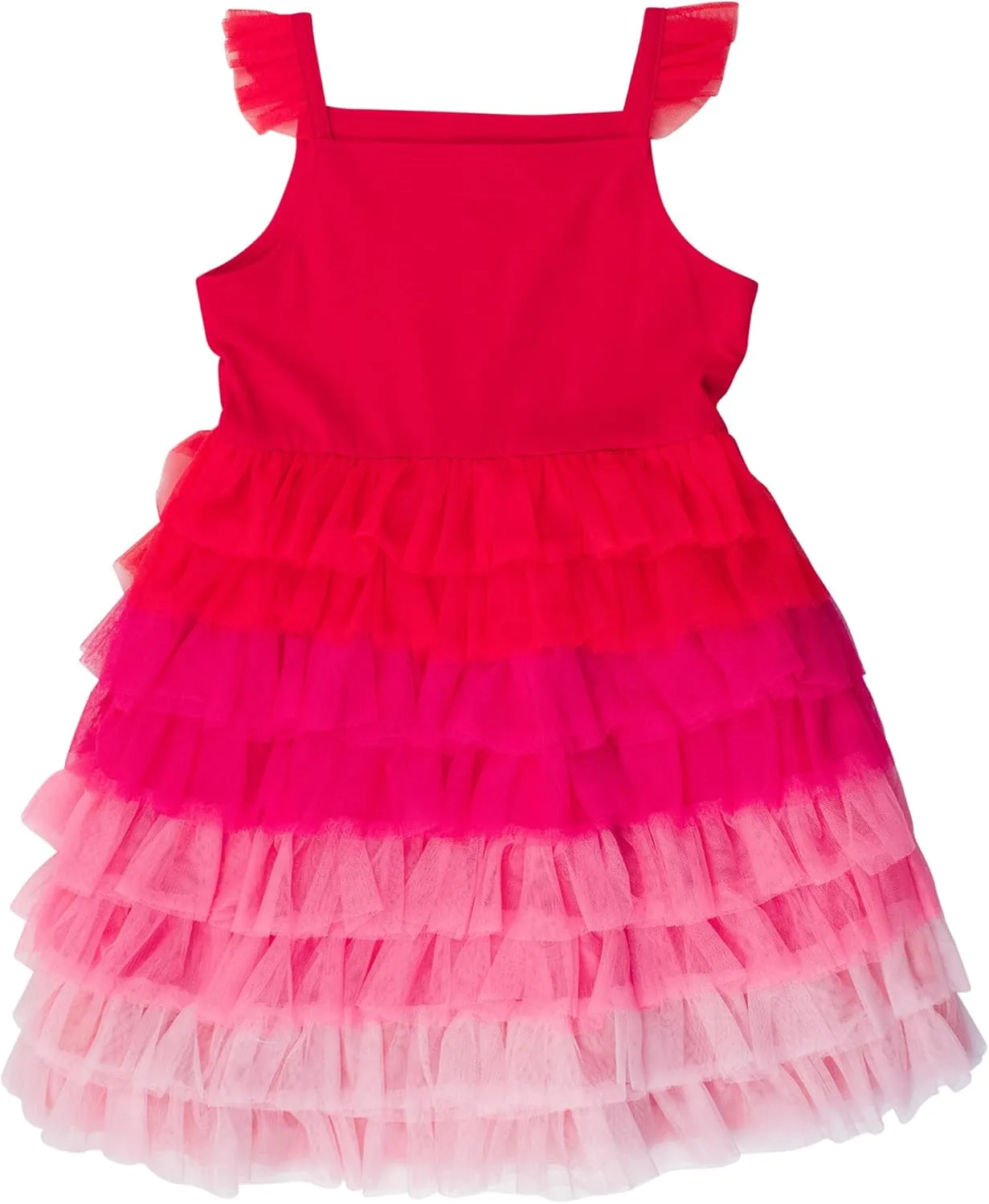 RuffleButts Baby/Toddler Girls Multicolor Layered Tulle Tiered Tutu Dress