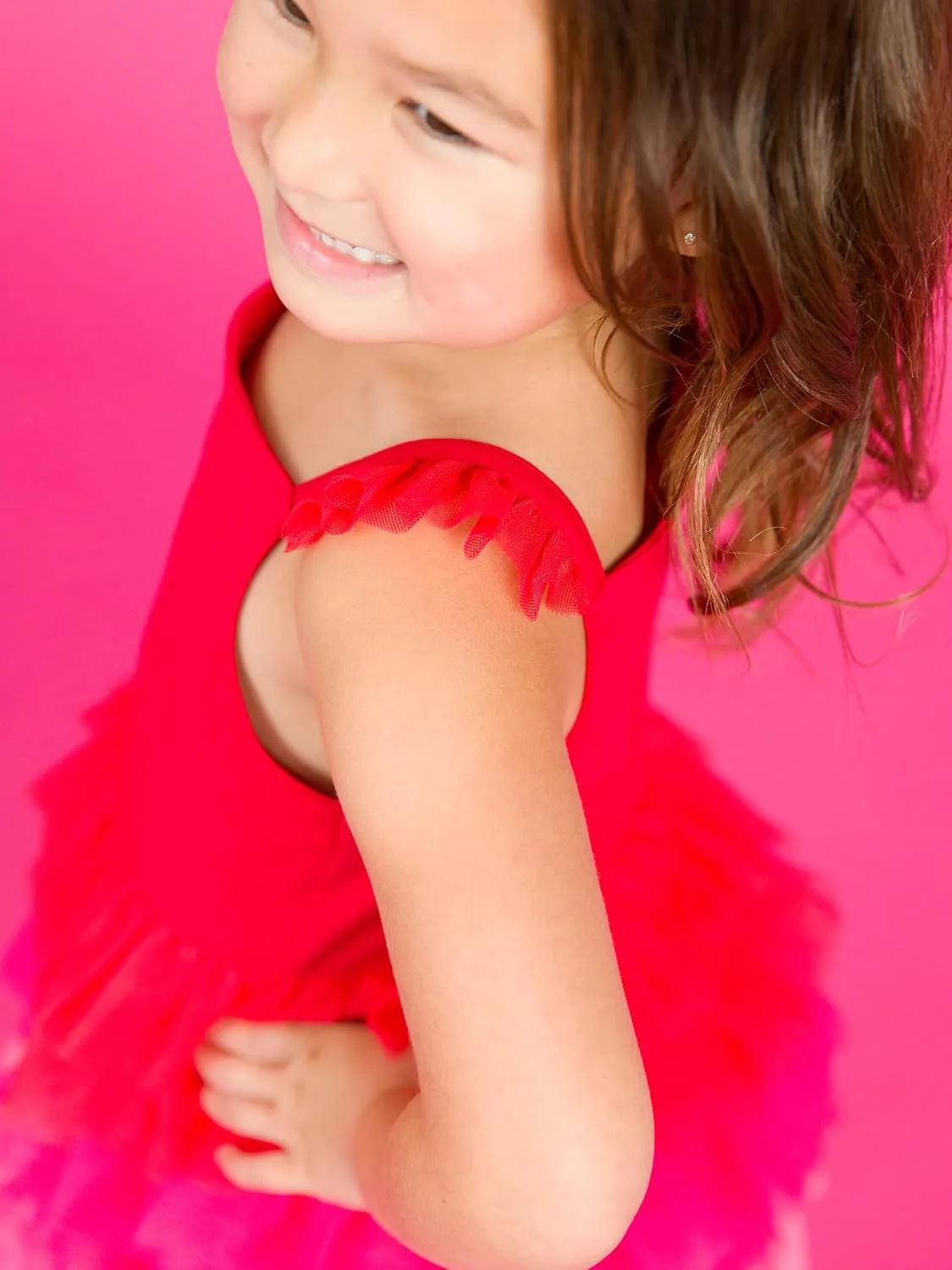 RuffleButts Baby/Toddler Girls Multicolor Layered Tulle Tiered Tutu Dress