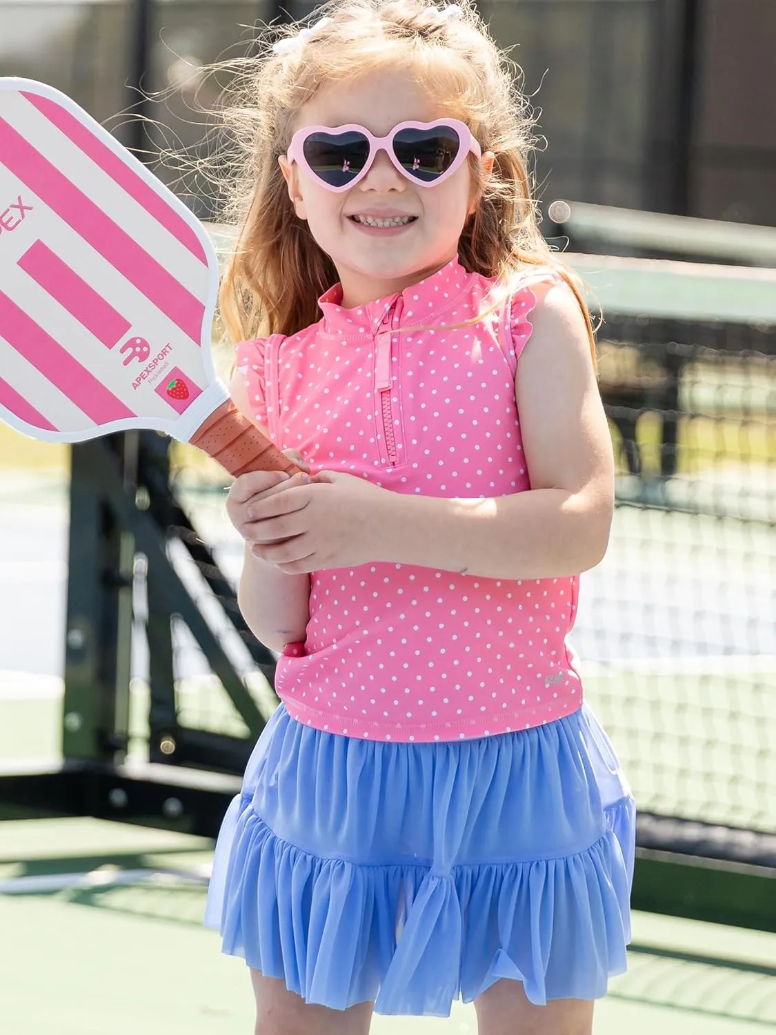 RuffleButts Girls Athletic Active Tulle Skort