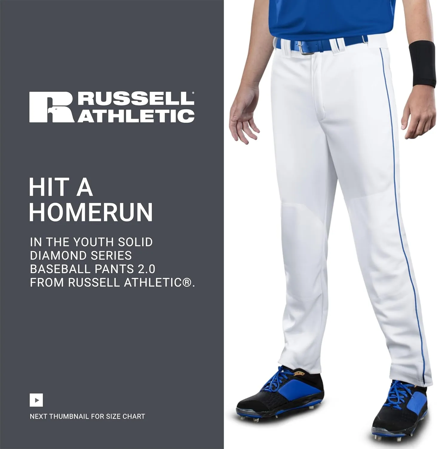 Russell Athletic Boys Youth Piped Diamond Series Baseball Pant 2.0