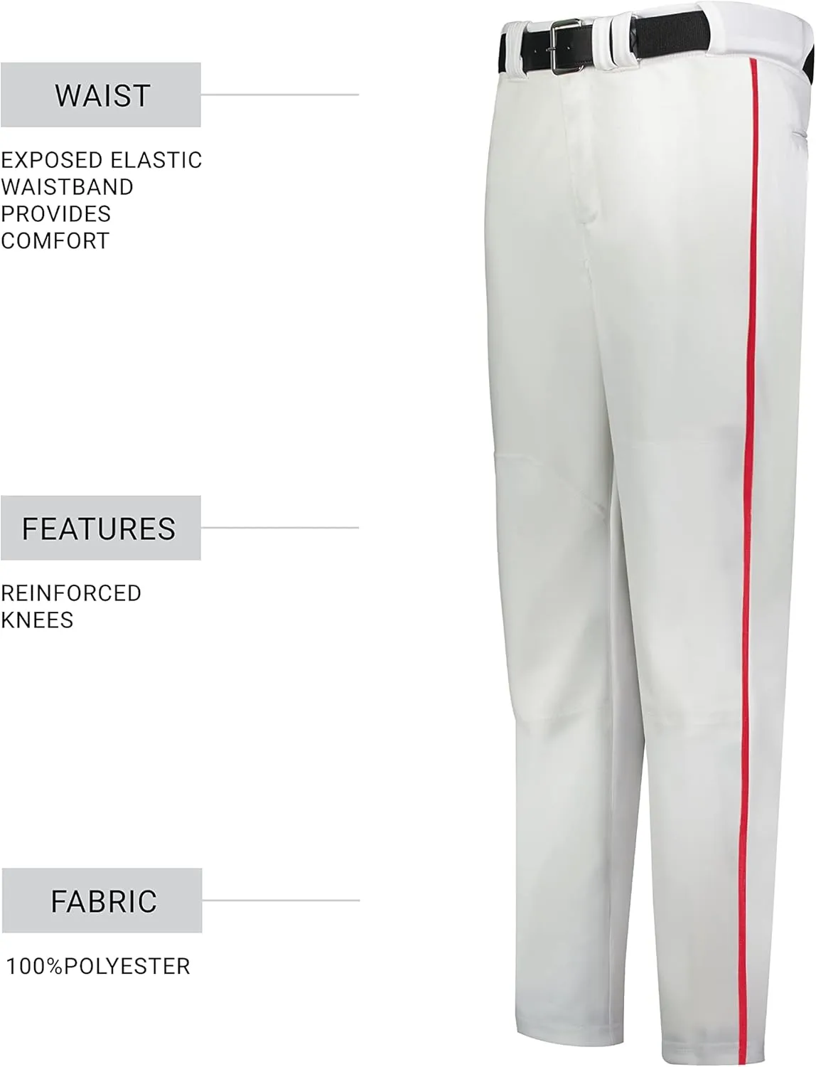 Russell Athletic Men's Piped Change Pant-Comfort and Performance: Ideal for Baseball, Softball, and Fastpitch