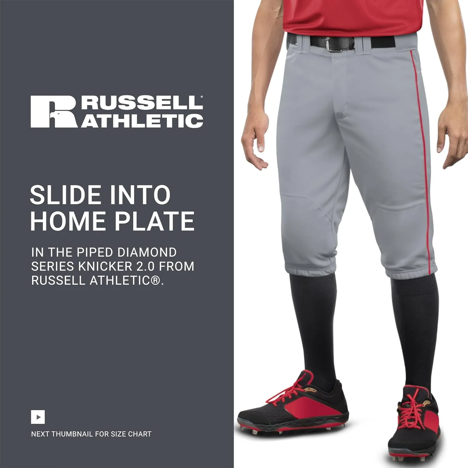 Russell Athletic Men’s Piped Diamond Series Knicker 2.0, Durable Fabric, Reinforced Knees, Athletic Fit