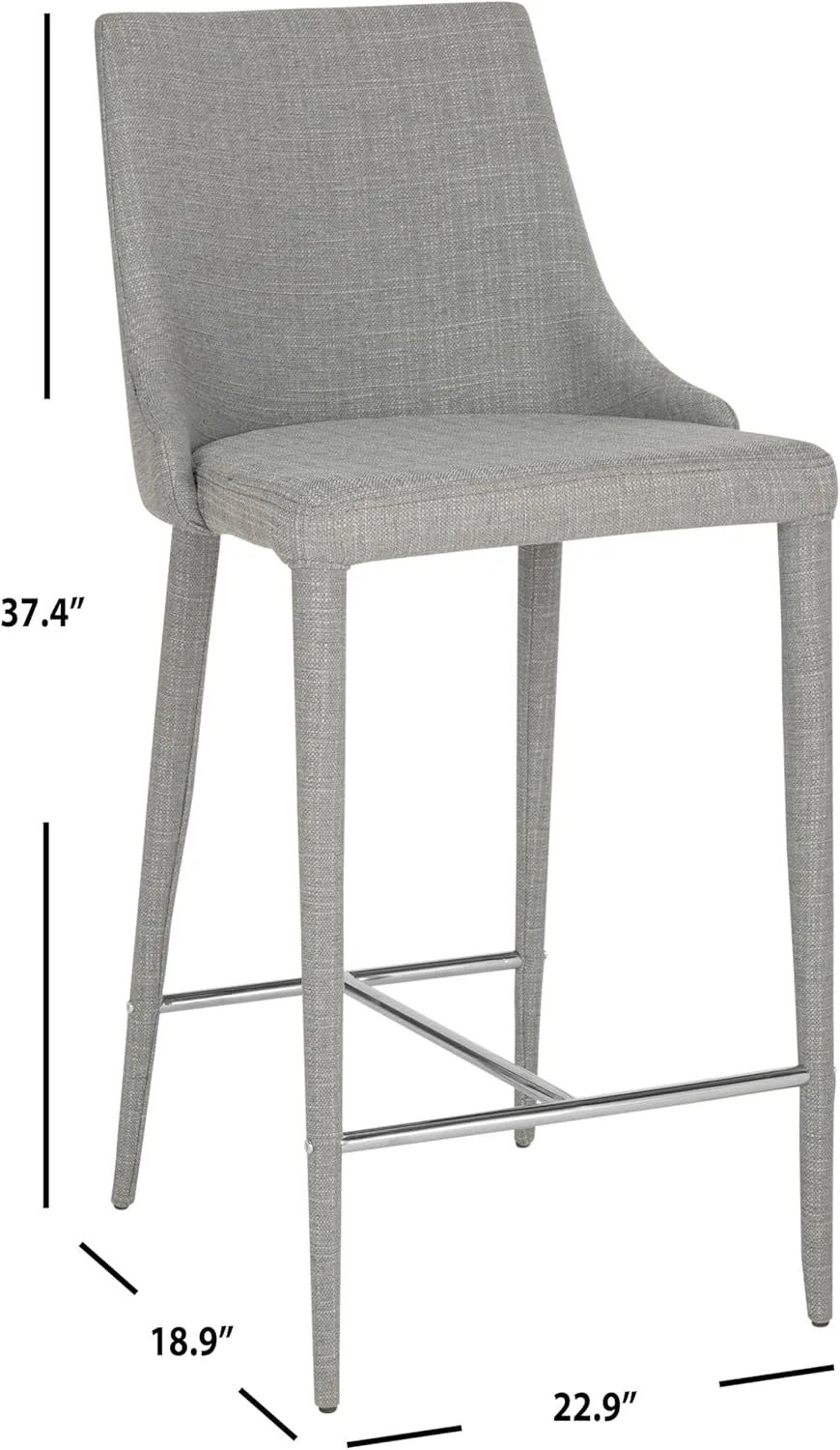 Safavieh Home Collection Summerset Mid-Century Modern White Counter Stool