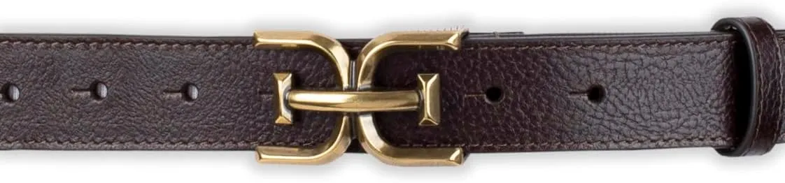 Sam Edelman Women's Fashion Double-E Plaque Logo Buckle Slim Textured Belt for Jeans, Dresses and Trousers