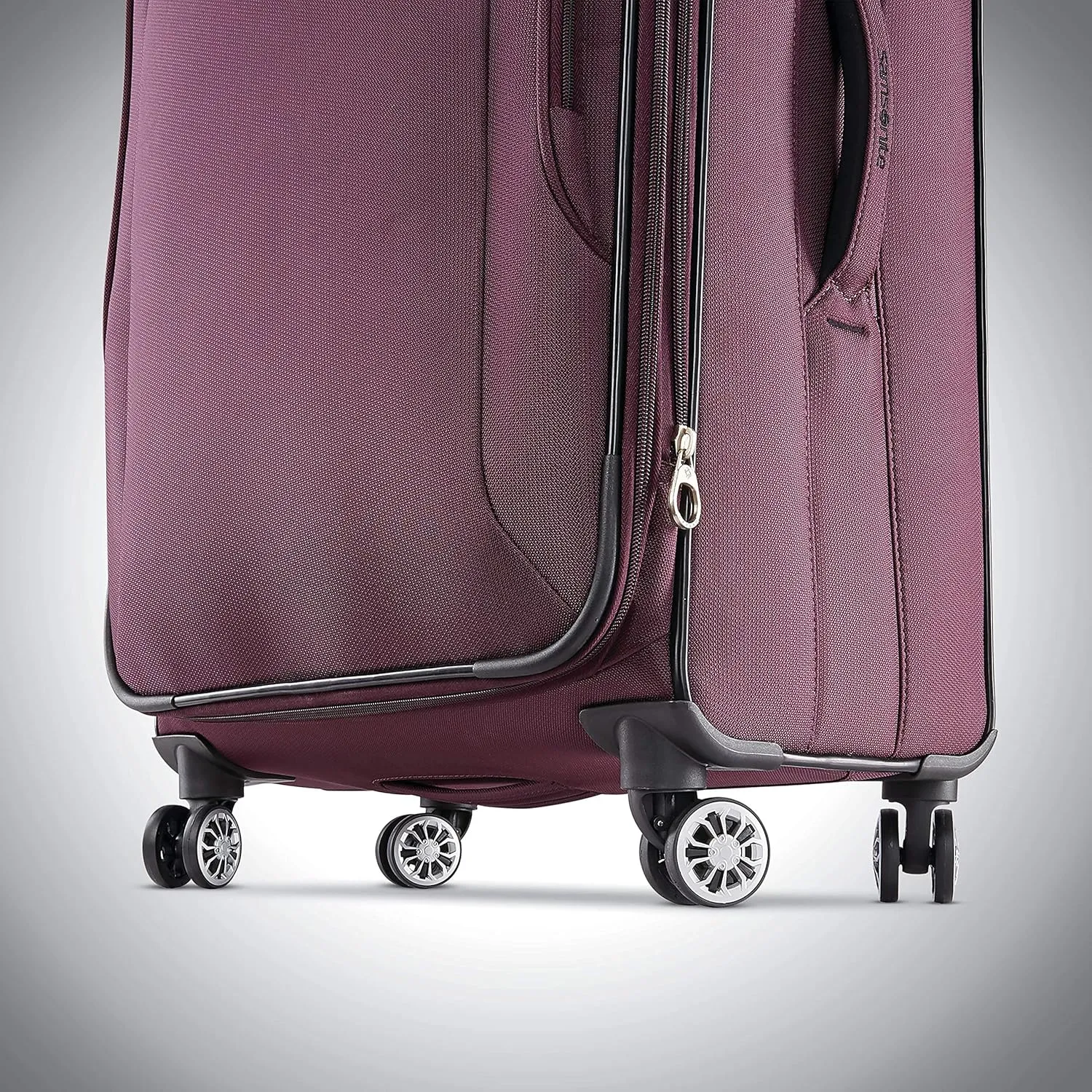 Samsonite Ascella X Softside Expandable Luggage with Spinner Wheels, Plum, Checked-Large 29-Inch