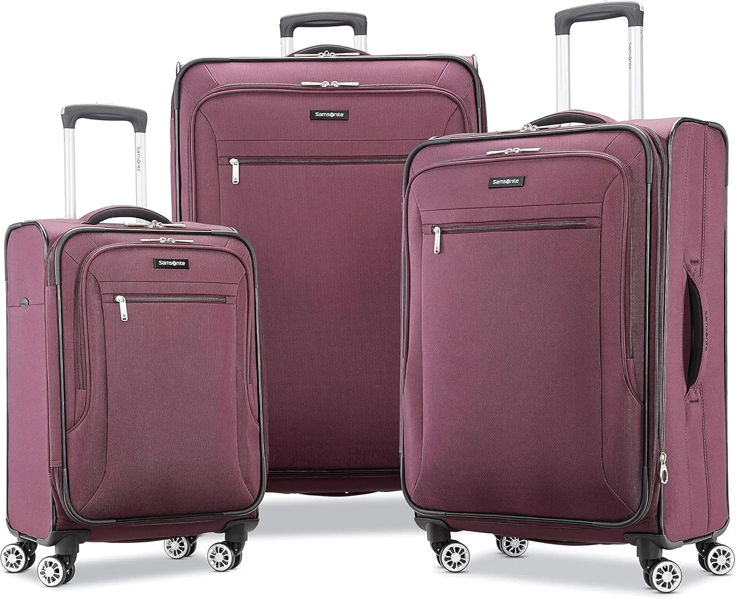 Samsonite Ascella X Softside Expandable Luggage with Spinner Wheels, Plum, Checked-Large 29-Inch