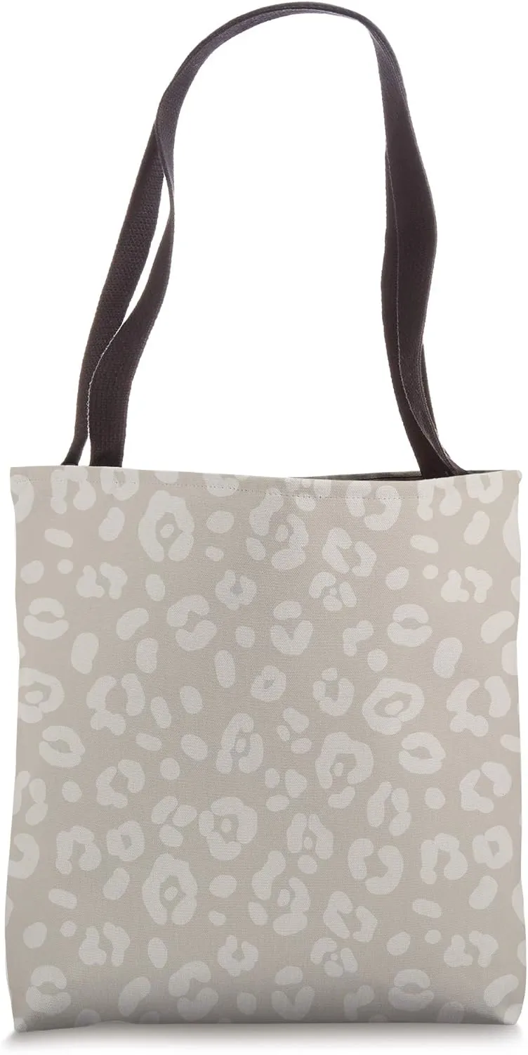 Sand Beige - Chic Elegant Leopard Animal Print Pattern Tote Bag